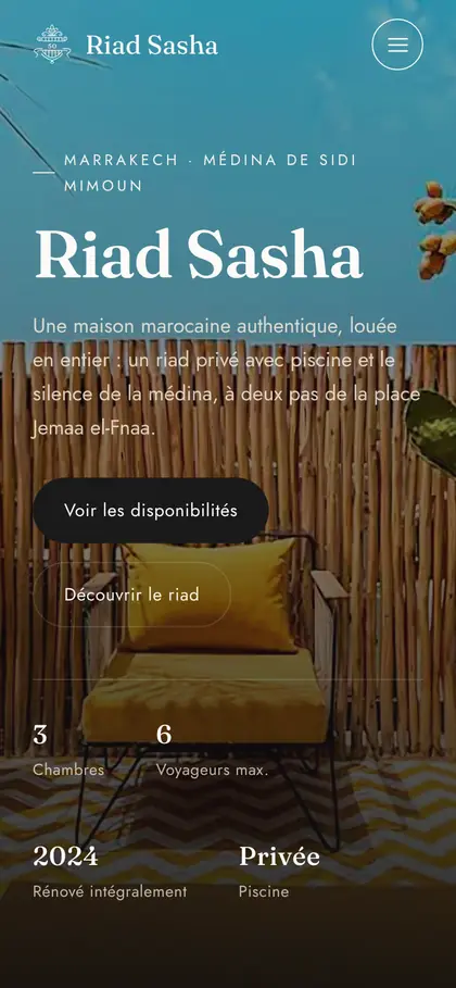 Accueil de riadsasha.com sur téléphone